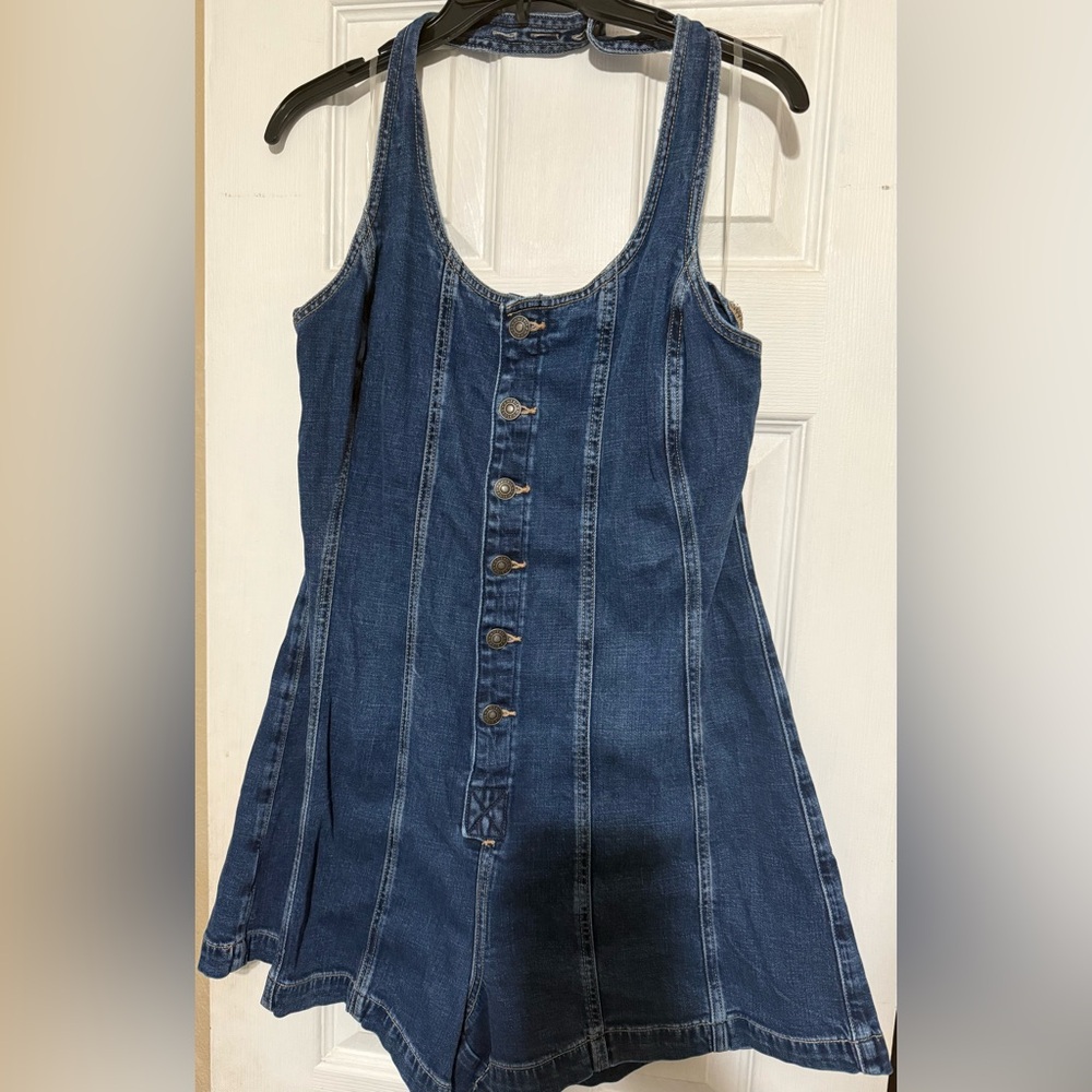 American Eagle Outfitters Blue Denim Jeans romper